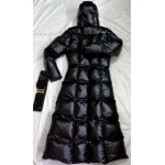 New wet look shiny nylon down dress winter coat bespoke DR2082